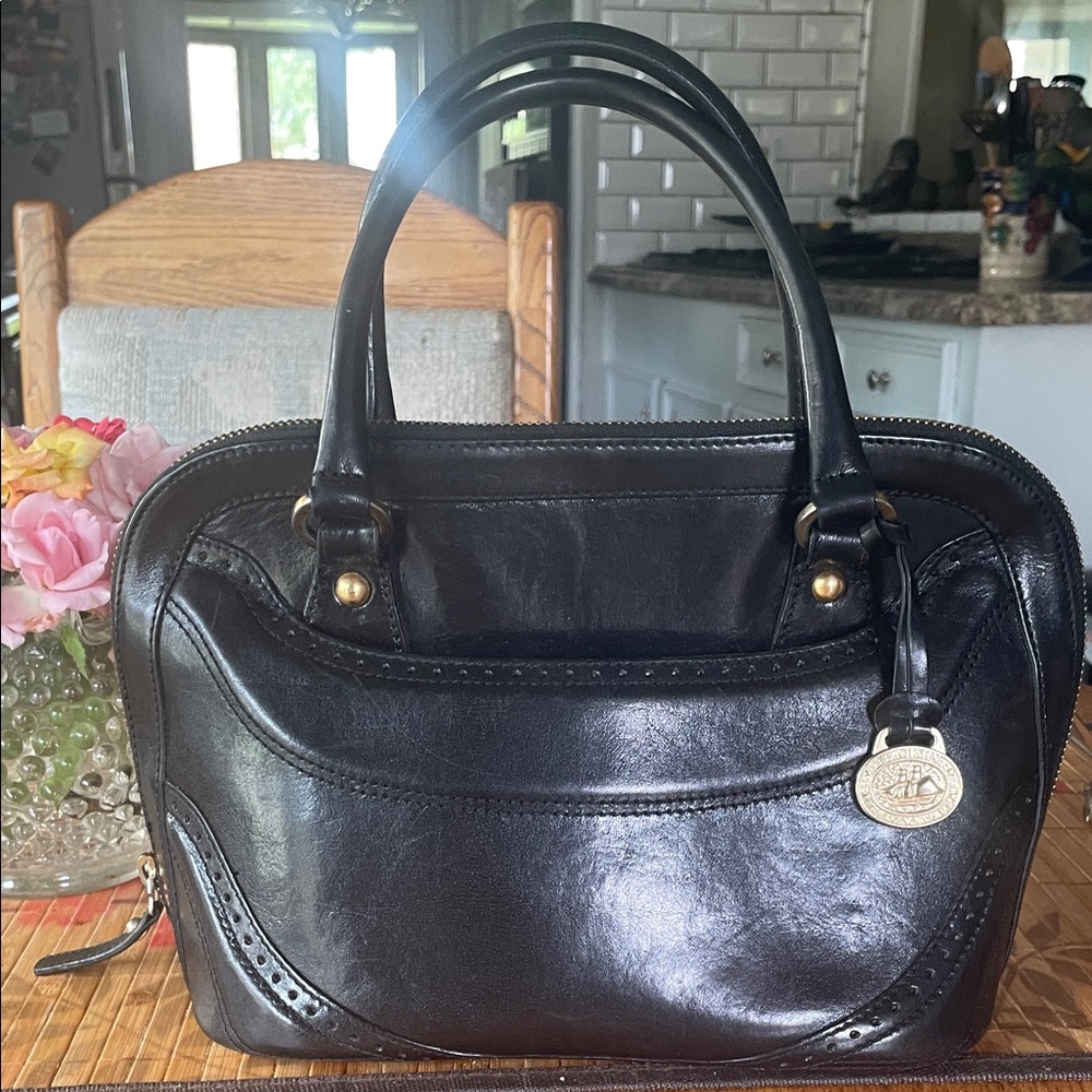 Vintage Brahmin  Black Leather Satchel